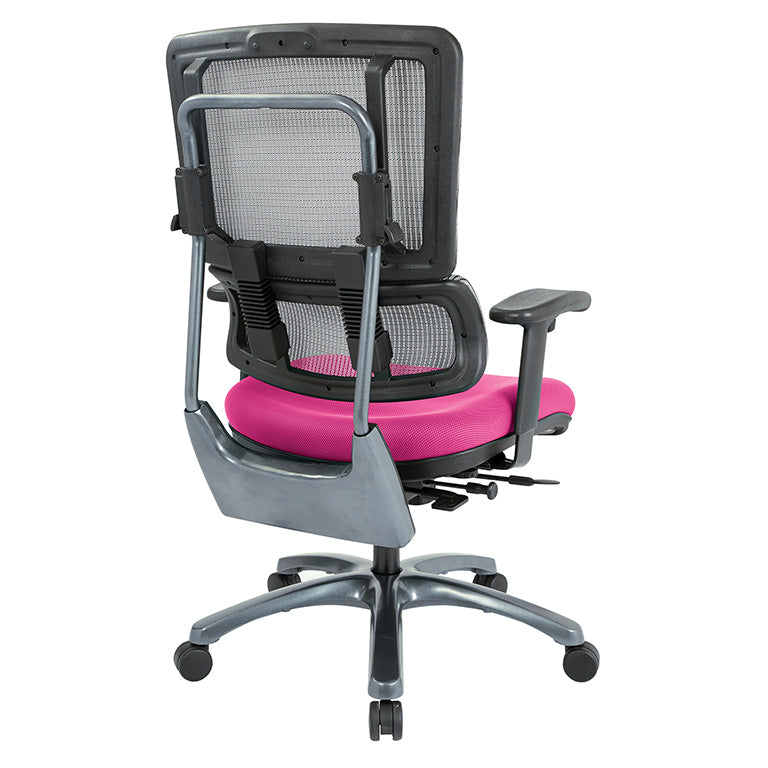 Vertical Grey Mesh Back Chair with Titanium Base